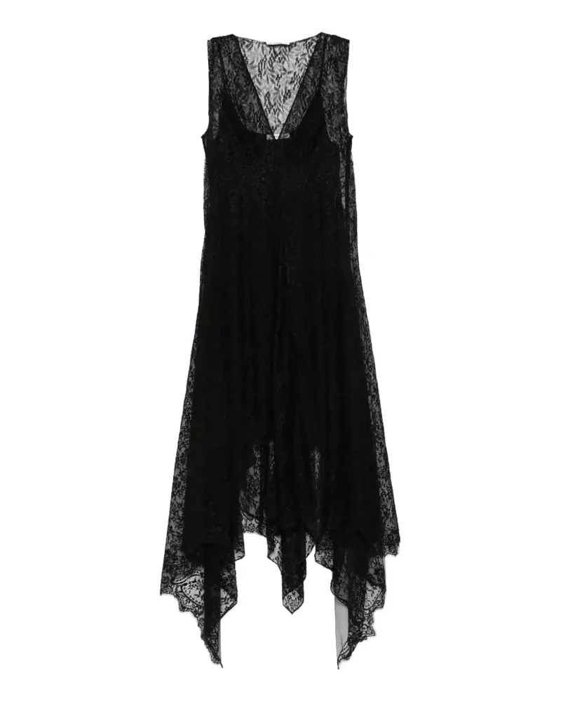 Fendi Asymmetrisches Minikleid mit Spitze - Schwarz Schwarz