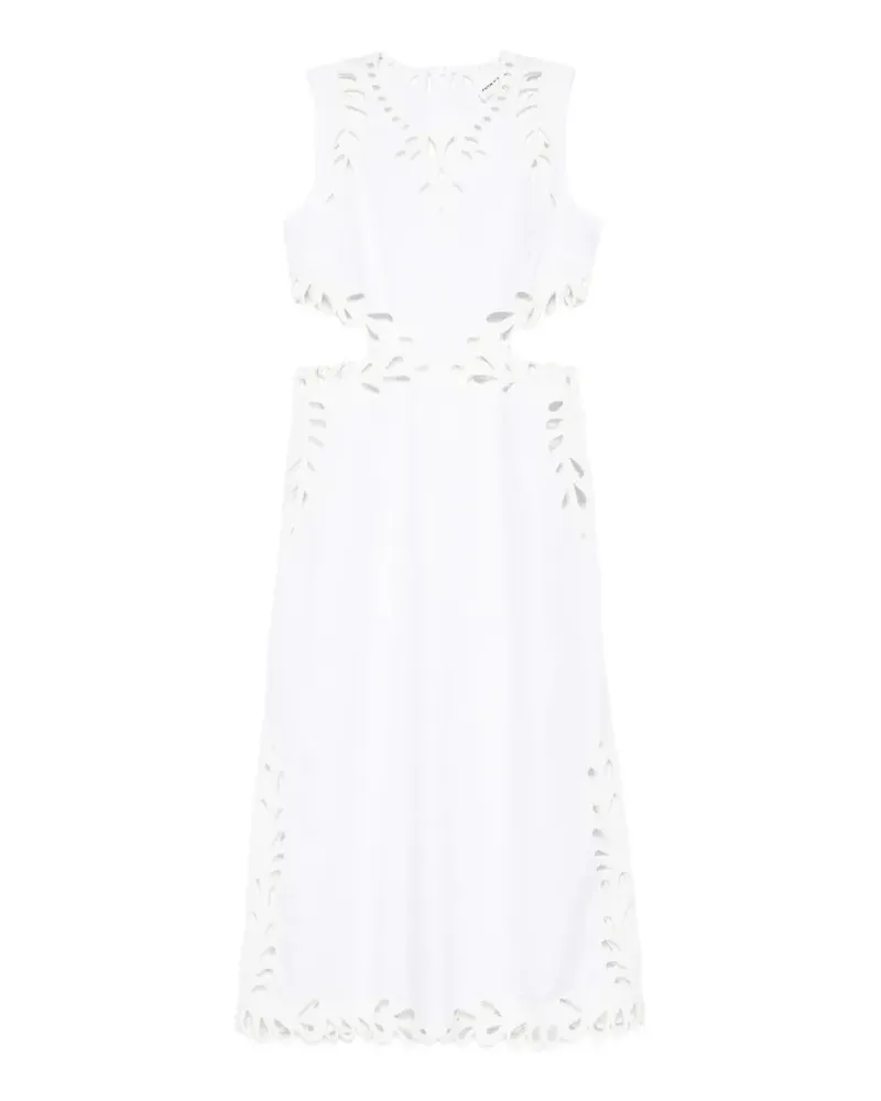 Antik Batik Deva Midikleid mit Cut-Out - Weiß Weiß