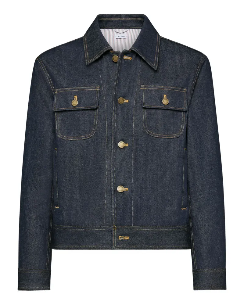 Thom Browne Hemdjacke mit rückseitigem Riemen - Blau Blau