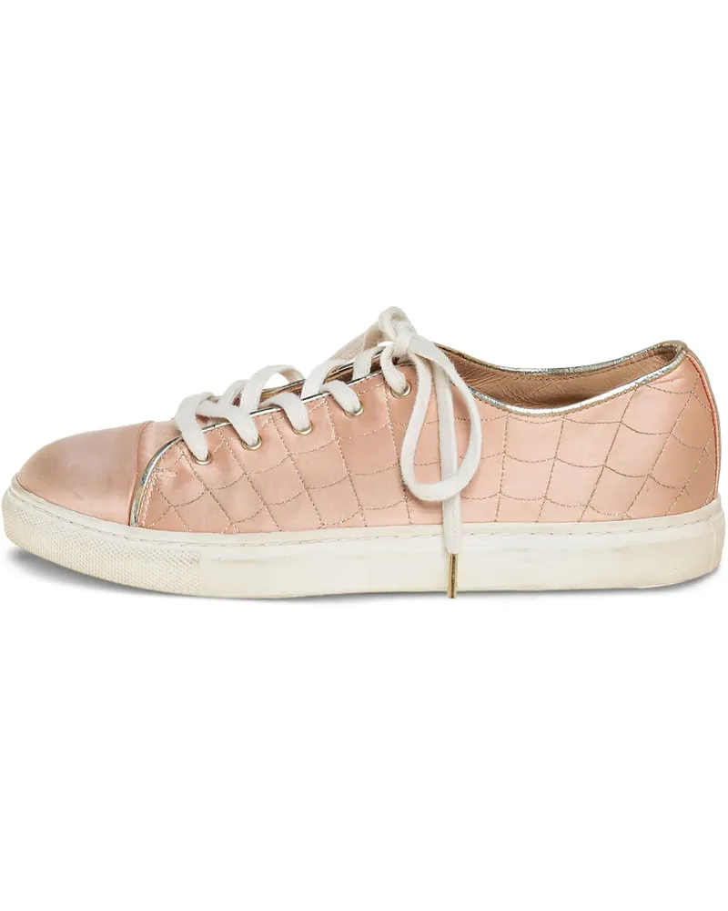 Charlotte Olympia Satin-Sneakers mit Webmuster - Nude Nude