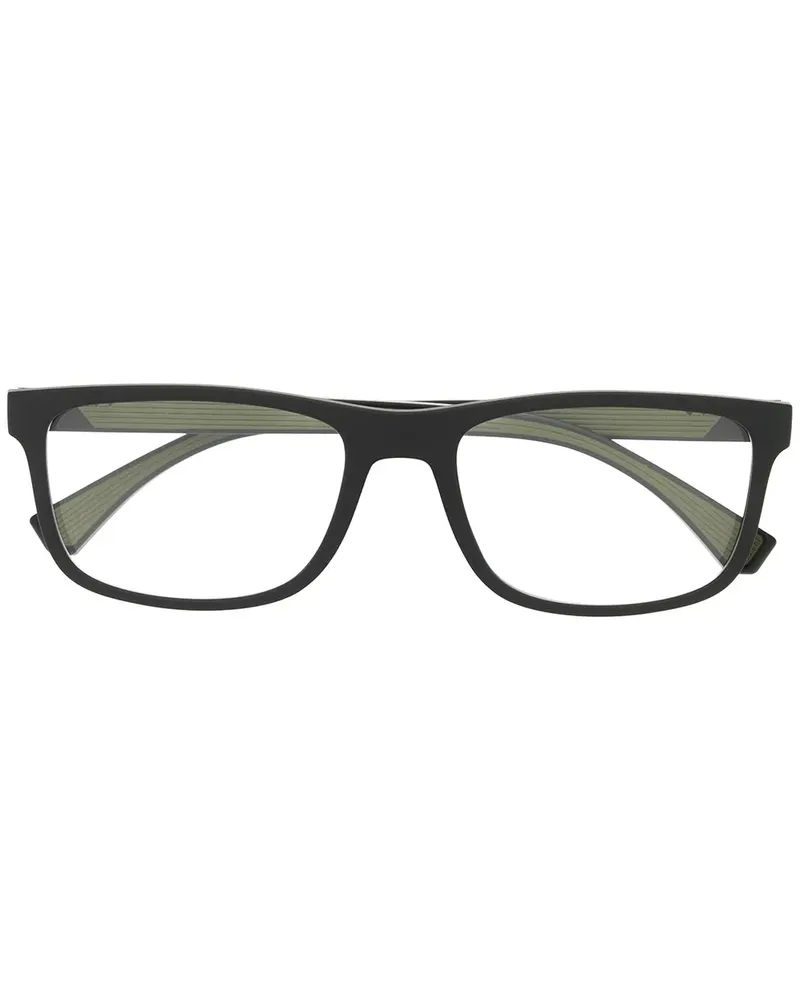 Emporio Armani Brille mit eckigem Gestell - Schwarz Schwarz