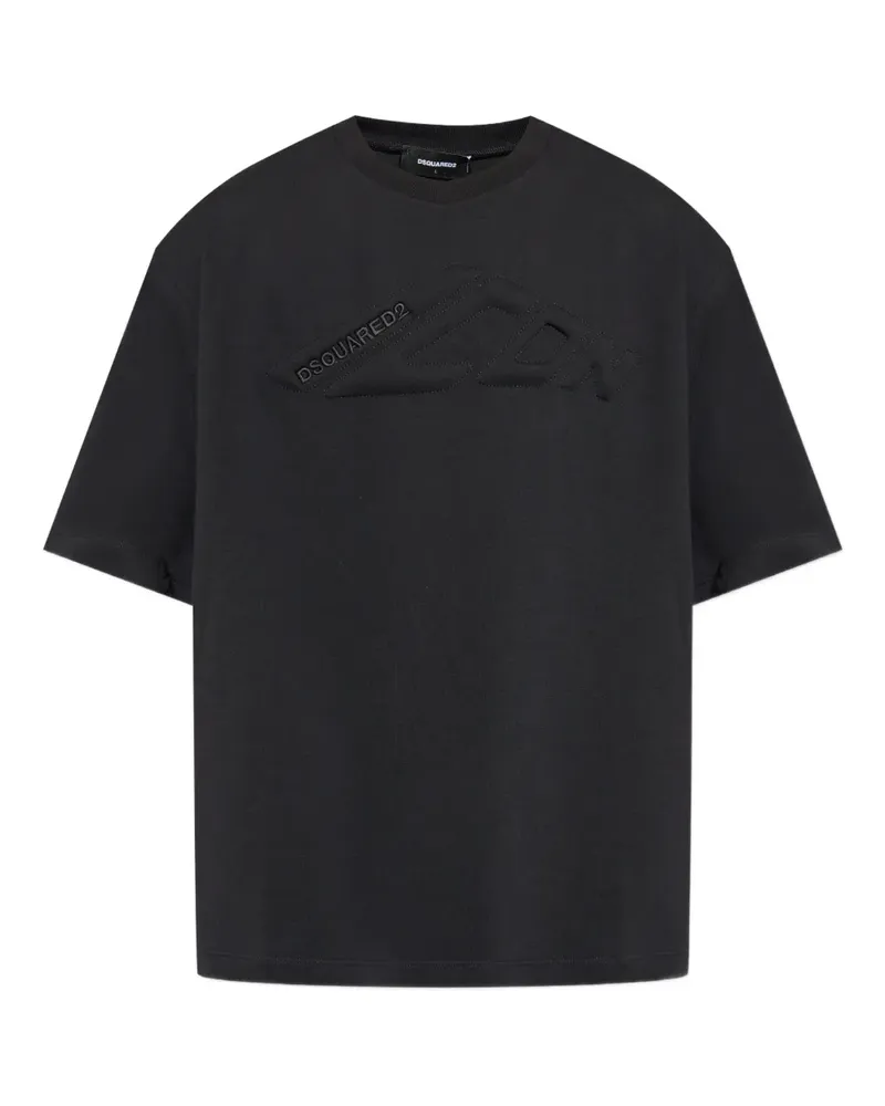 Dsquared2 Icon T-Shirt mit Logo-Stickerei - Schwarz Schwarz