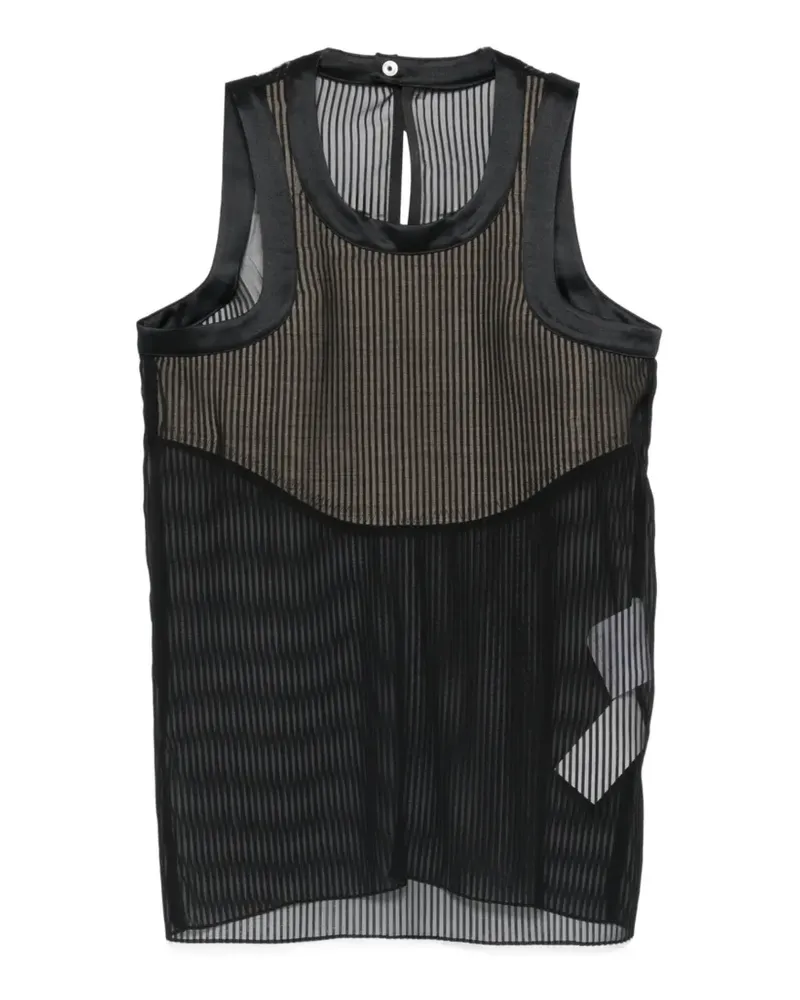 Sacai striped sleeveless top - Schwarz Schwarz