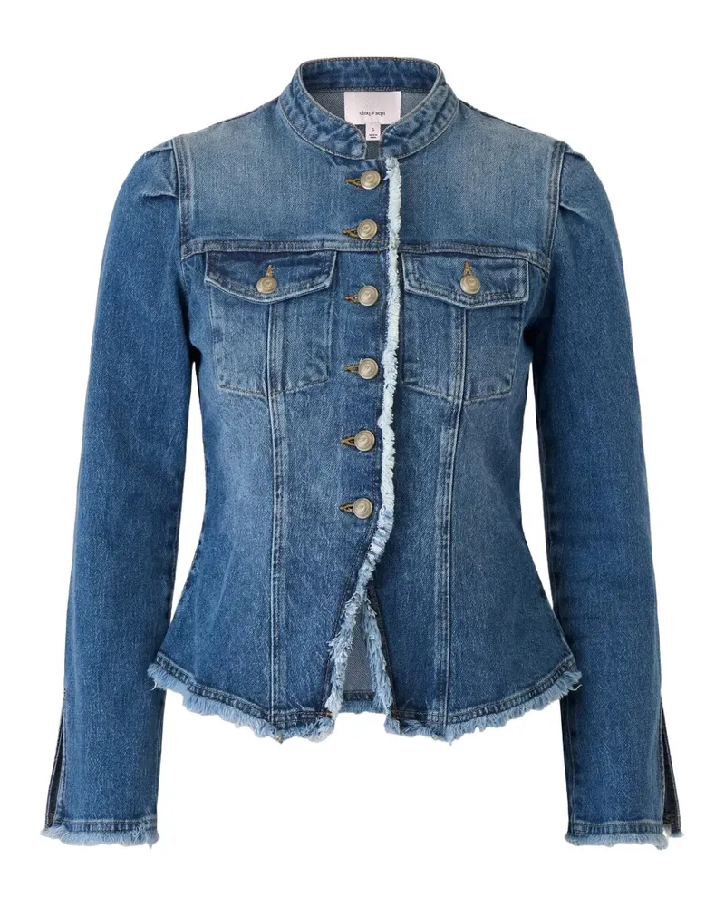 Cinq à Sept Ausgefranste Avril Jeansjacke - Blau Blau