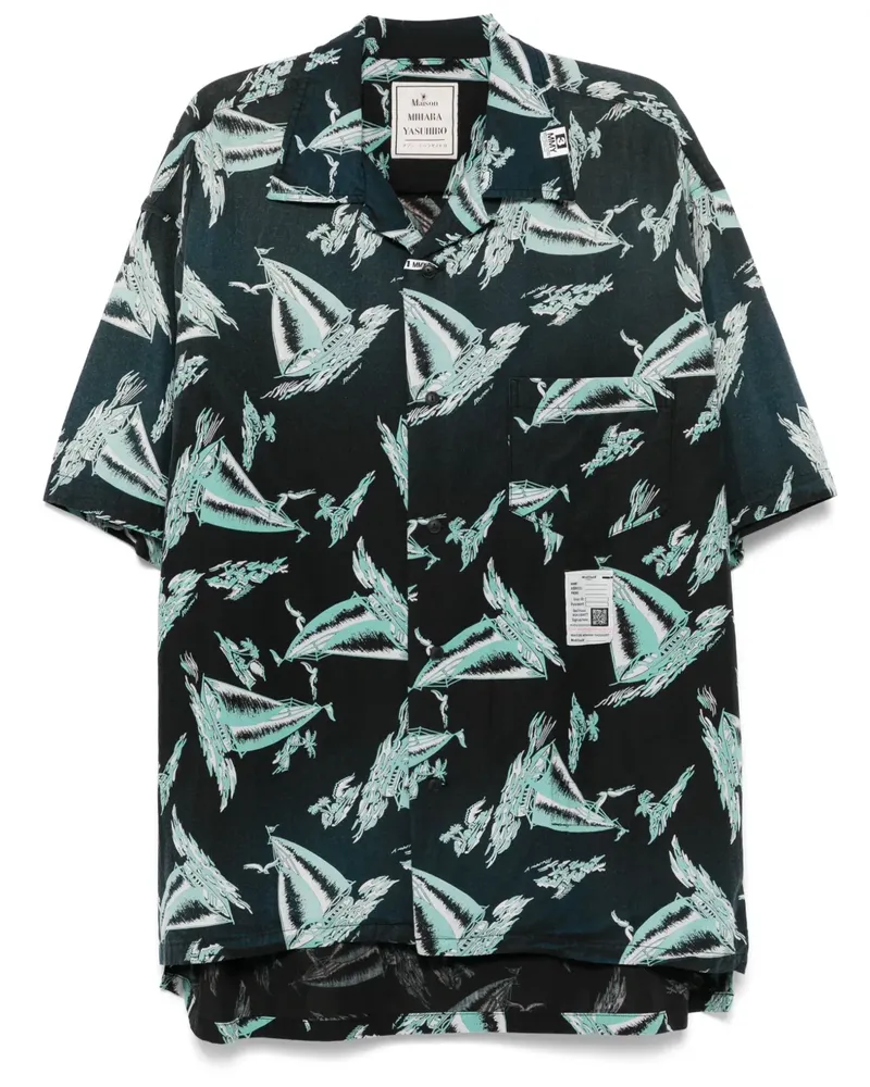 MIHARAYASUHIRO Hemd mit Print - Schwarz Schwarz