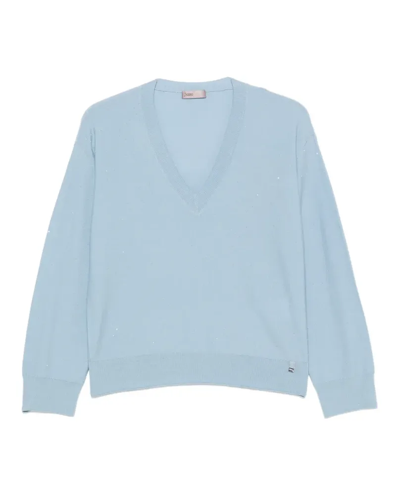 Herno Pullover mit Pailletten - Blau Blau