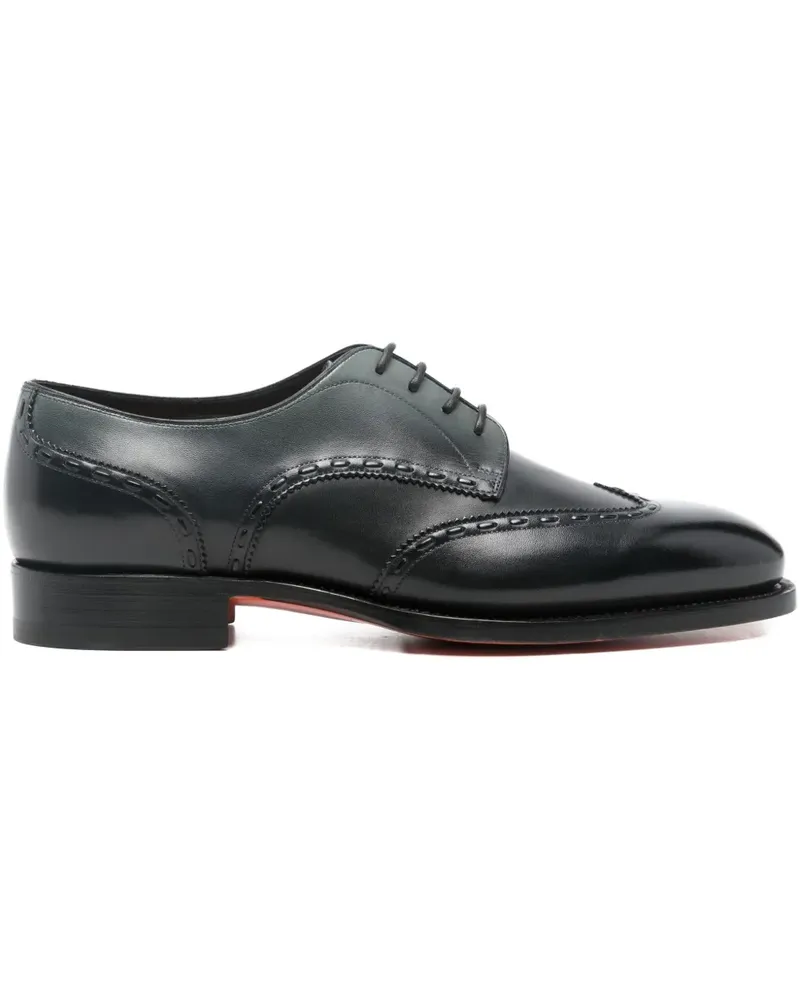 Santoni wingtip derby shoes - Schwarz Schwarz