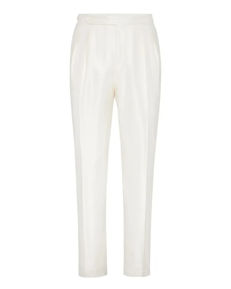 Brunello Cucinelli Hose aus Seide - Weiß Weiß