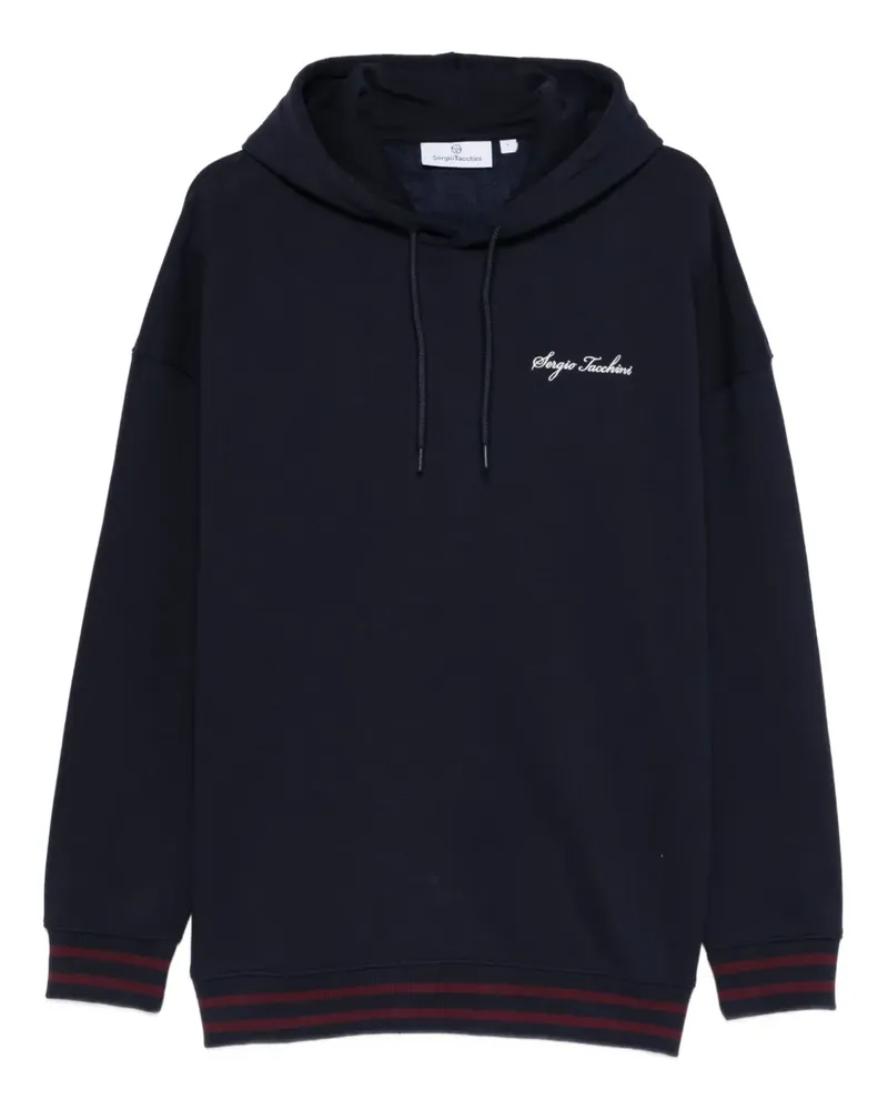 Sergio Tacchini Hoodie mit geripptem Saum - Blau Blau