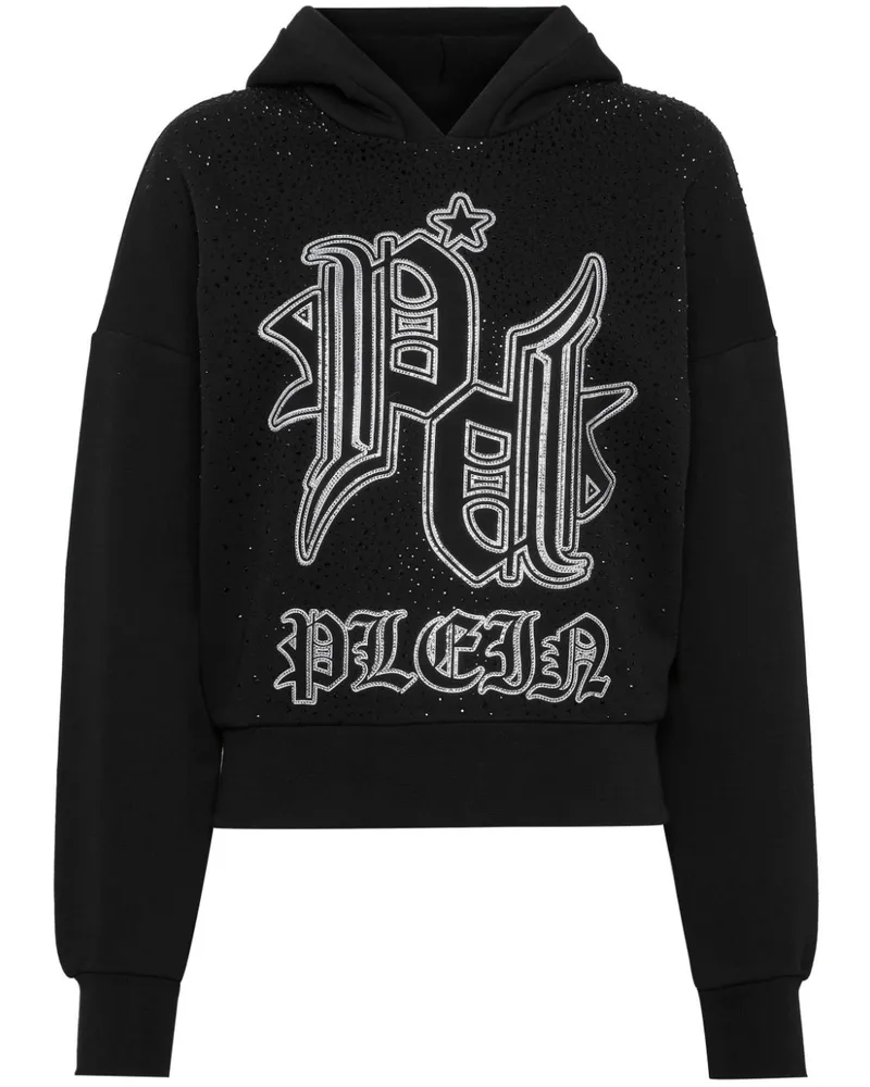 Philipp Plein Gothic Plein Hoodie mit Strass Schwarz