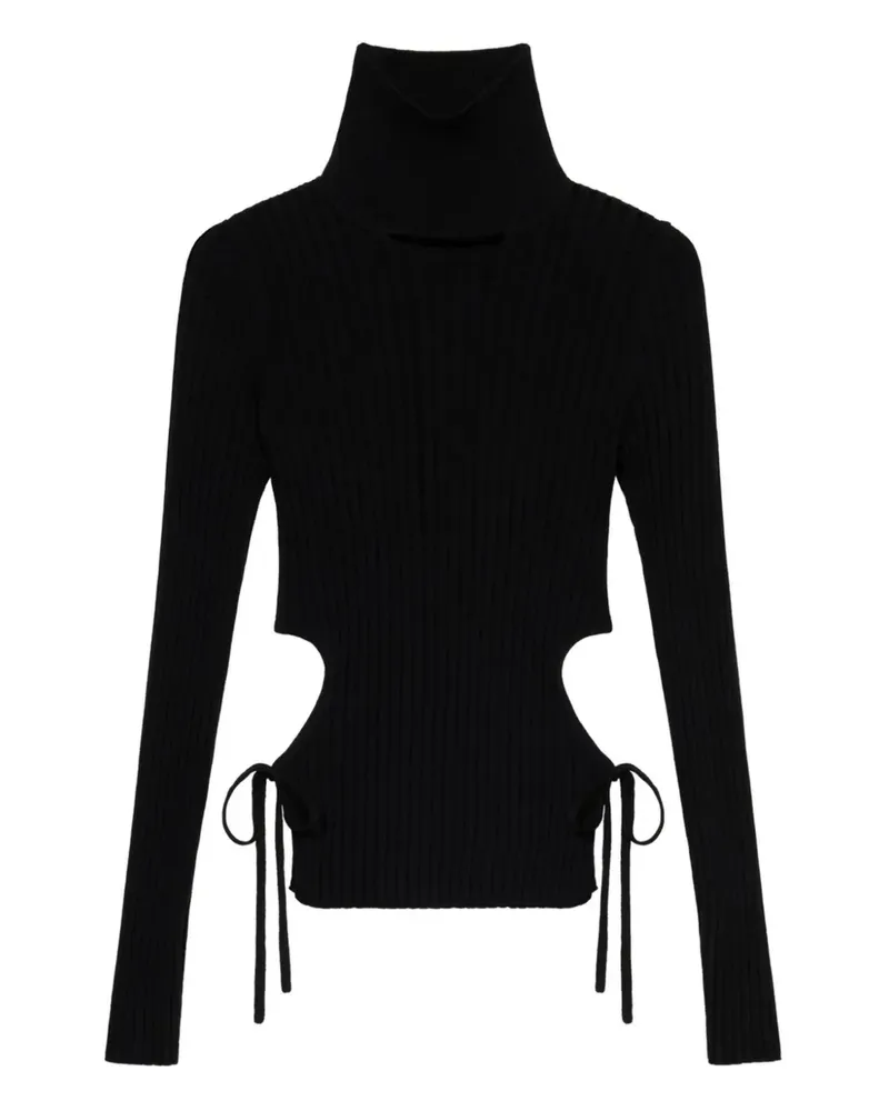 Blumarine Rollkragenoberteil mit Cut-Out - Schwarz Schwarz