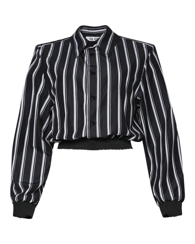 ATTICO vertical-stripe cropped shirt - Blau Blau
