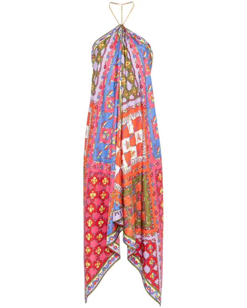 Emilio Pucci Midikleid aus Seide mit Festa-Print - Orange Orange