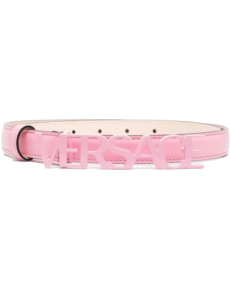 Versace Schmaler Gürtel mit Logo - Rosa Rosa