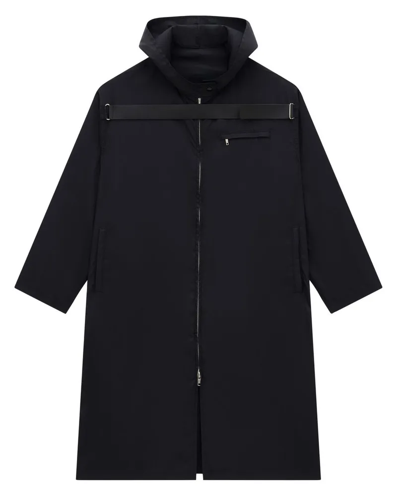 Courrèges Kapuzenparka mit Reißverschluss - Schwarz Schwarz