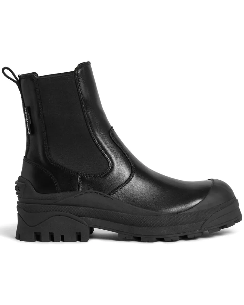 Dsquared2 Stiefel aus Leder - Schwarz Schwarz