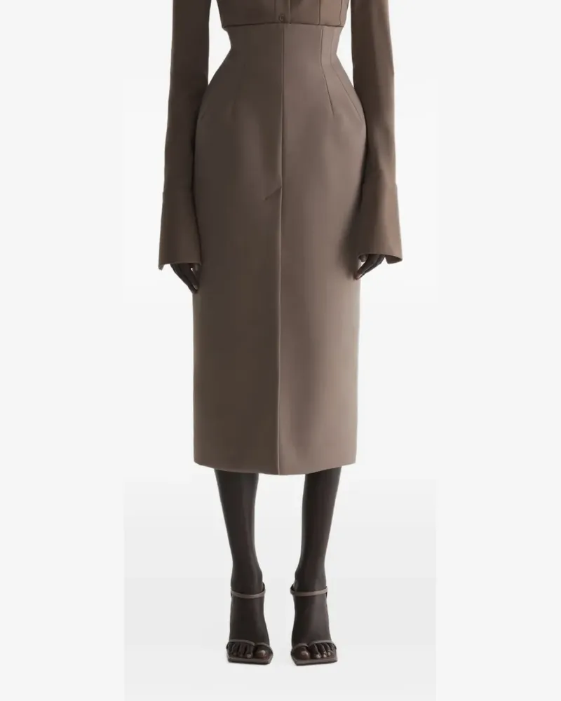 Thierry Mugler Midirock mit Reißverschluss - Braun Braun