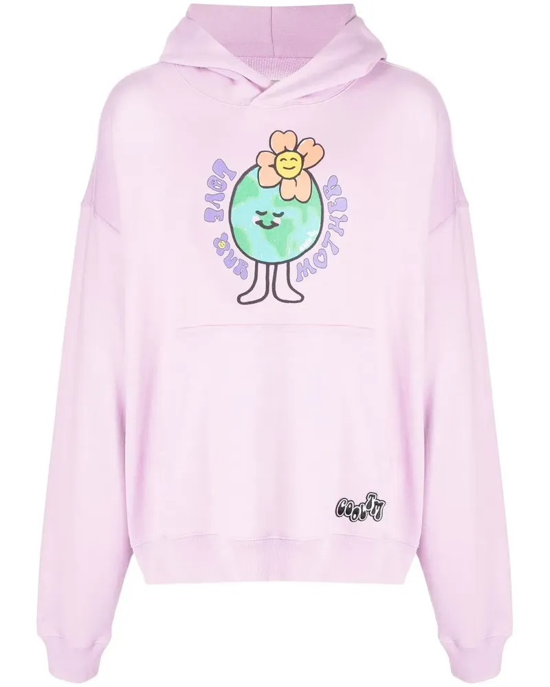 COOL T.M Love Our Mother Oversized-Hoodie - Violett Violett