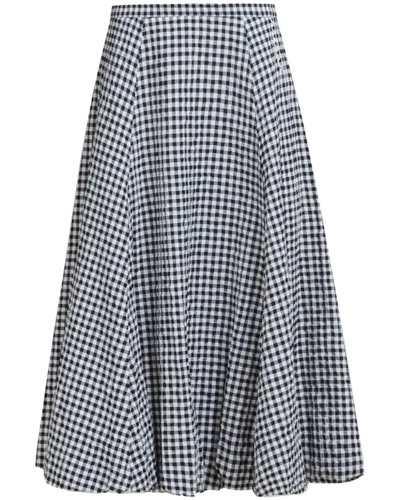 Marni Karierter Midirock - Schwarz Schwarz