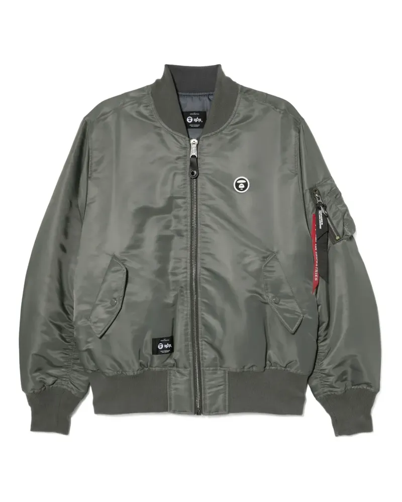 BAPE Bomberjacke mit Logo-Patch - Grün Grün
