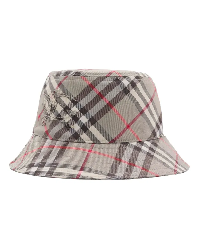 Burberry Karierter Fischerhut - Grau Grau