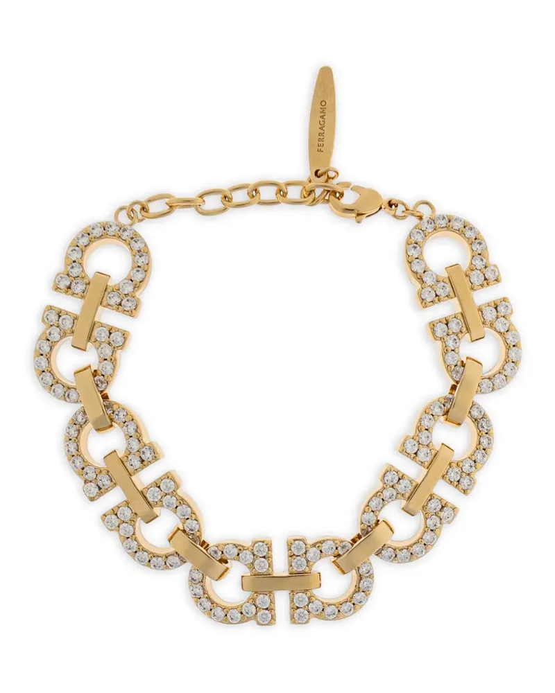 Ferragamo Gancini Armband mit Kristallen - Gold Gold