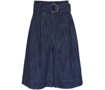 Hoch sitzende Jeans-Shorts - Blau