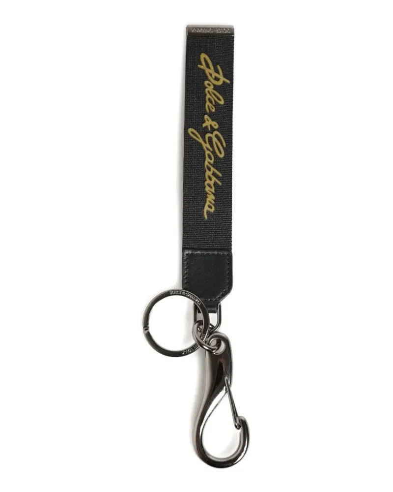 Dolce & Gabbana Schlüsselanhänger mit Logo-Print - Schwarz Schwarz