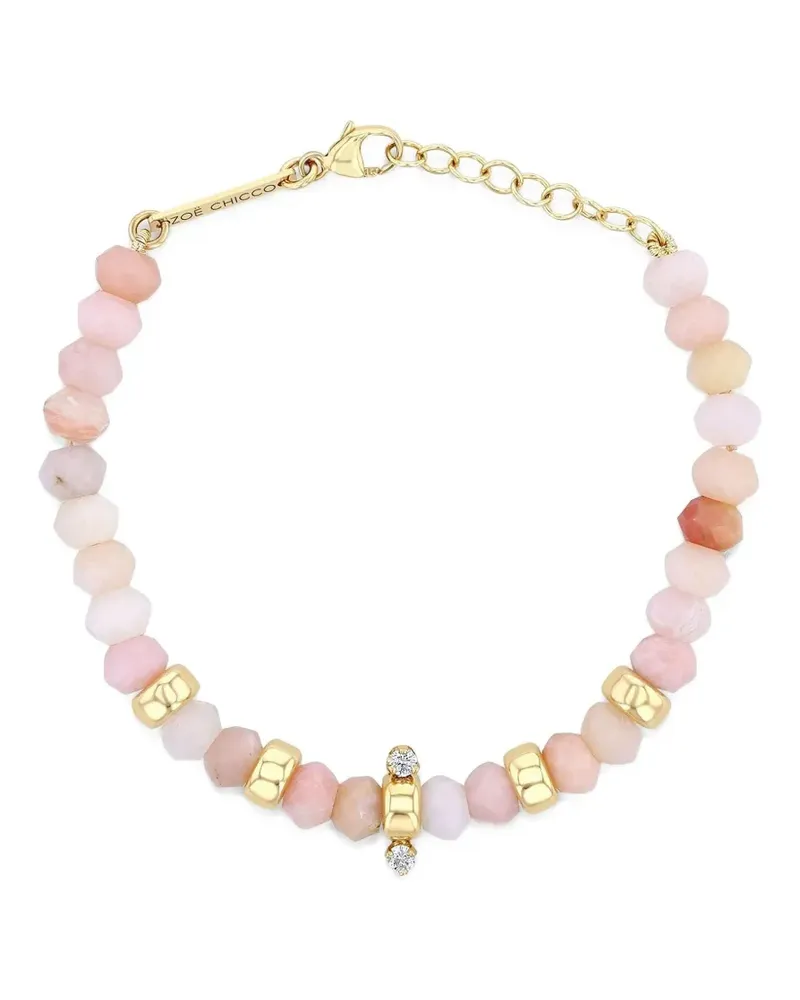ZOË CHICCO 14kt Gelbgoldarmband mit pinkem Opal und Diamanten Gold