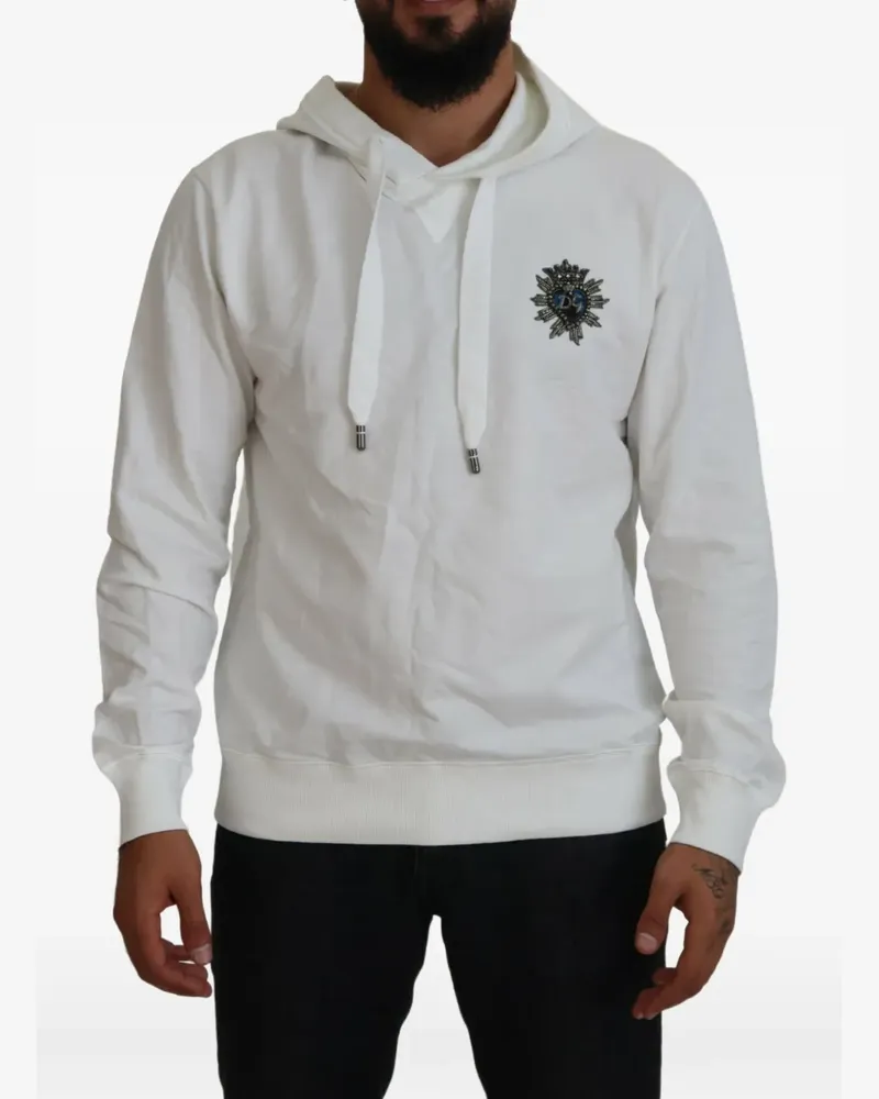 Dolce & Gabbana Hoodie mit Logo - Weiß Weiß