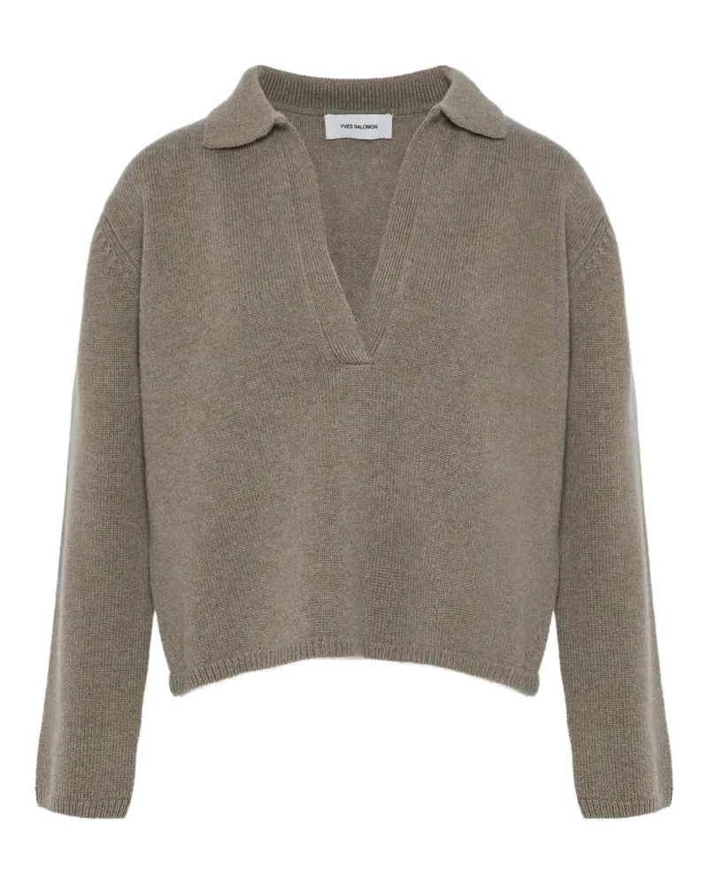 Yves Salomon Pullover mit Poloshirtkragen - Grau Grau