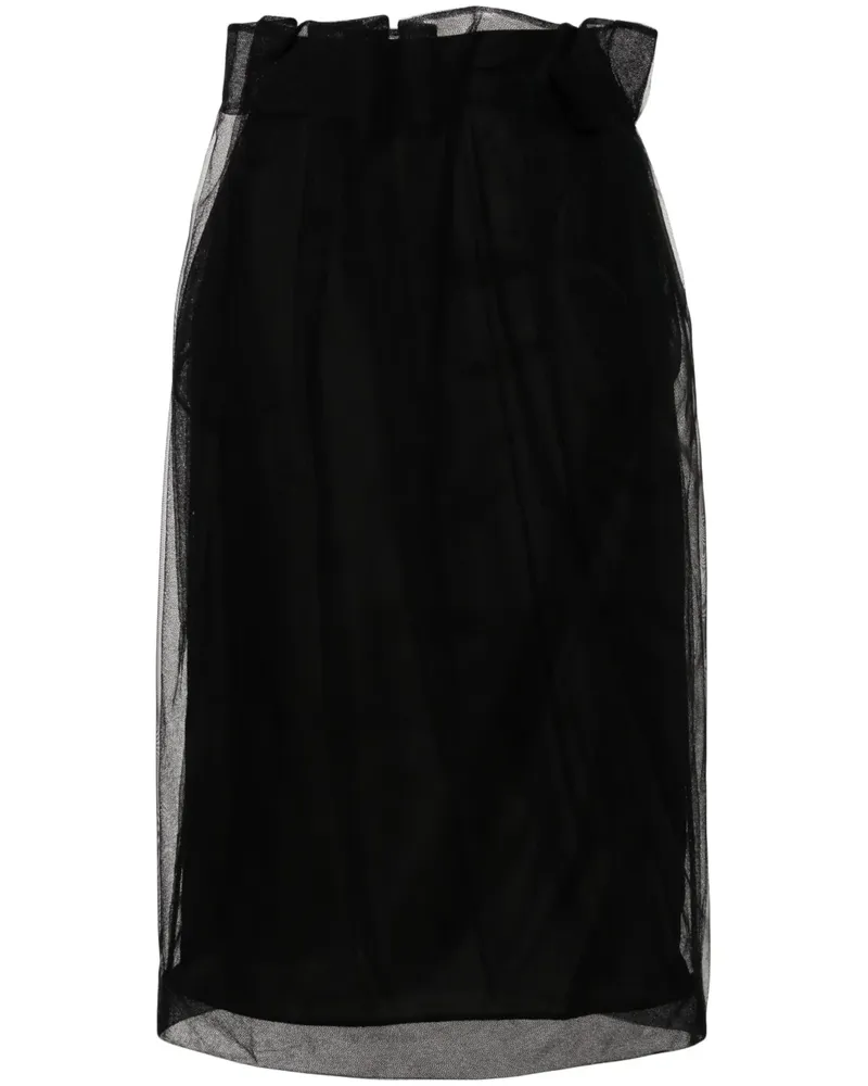 Simone Rocha Tüll-Midirock mit drapierter Taille - Schwarz Schwarz