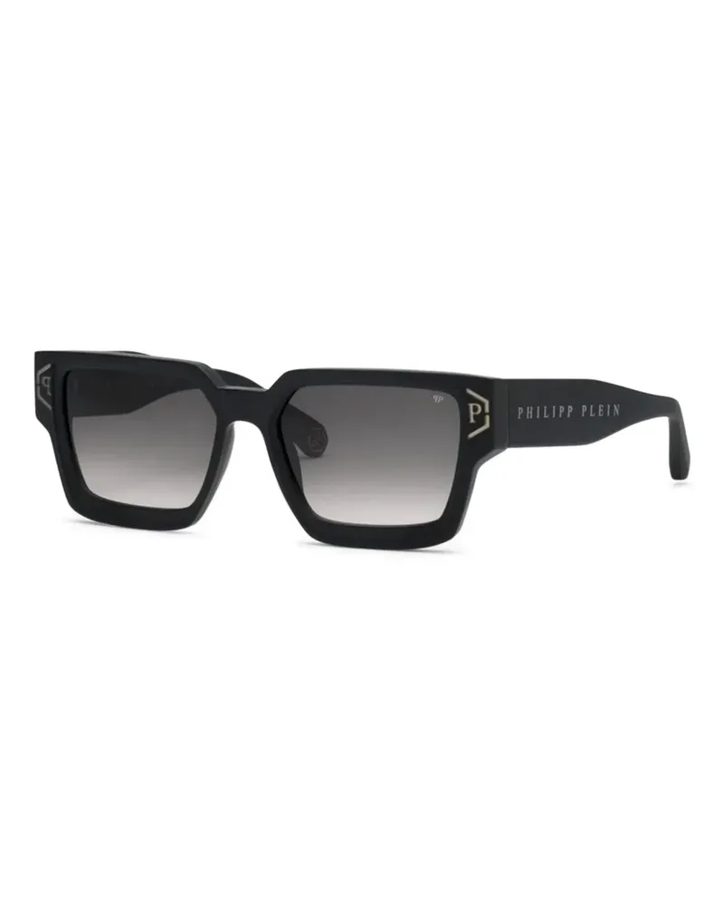 Philipp Plein Eckige Sonnenbrille - Schwarz Schwarz