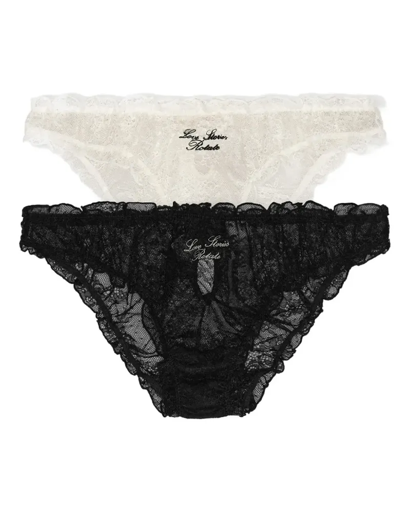 ROTATE Birger Christensen x Love Stories lace bow briefs (set of two) - Schwarz Schwarz