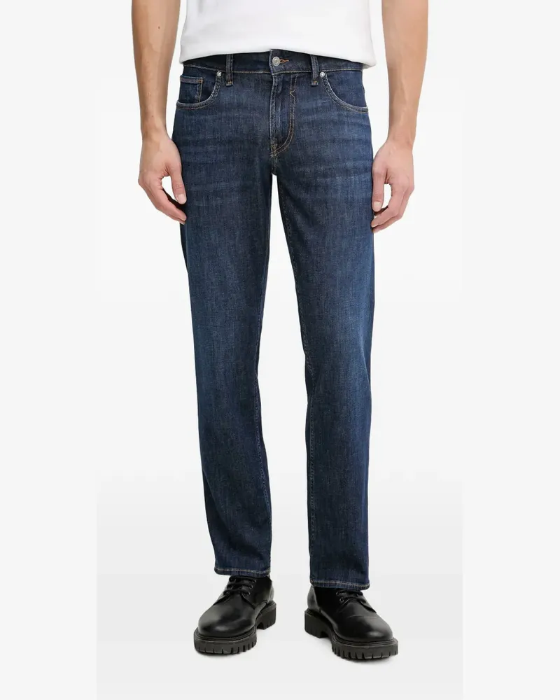 Guess logo-patch slim-fit jeans - Blau Blau