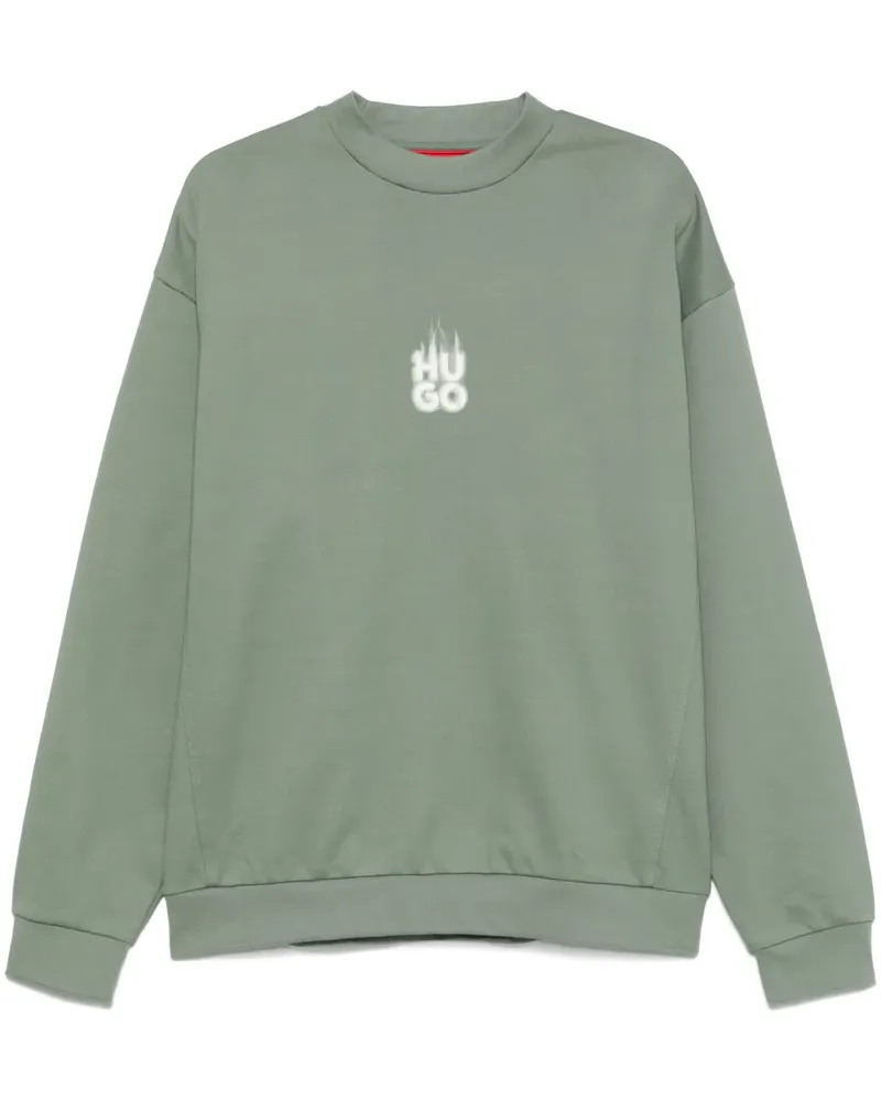 HUGO BOSS Sweatshirt mit Smoke-Logo - Grün Grün
