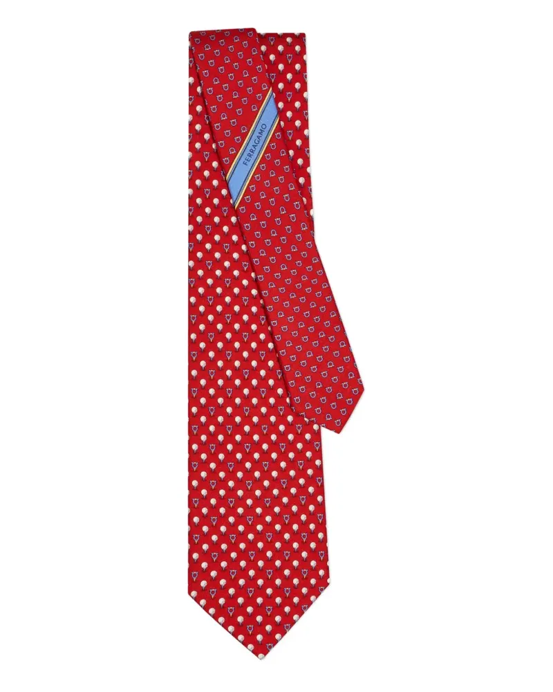 Ferragamo Krawatte mit Gancini-Muster - Rot Rot