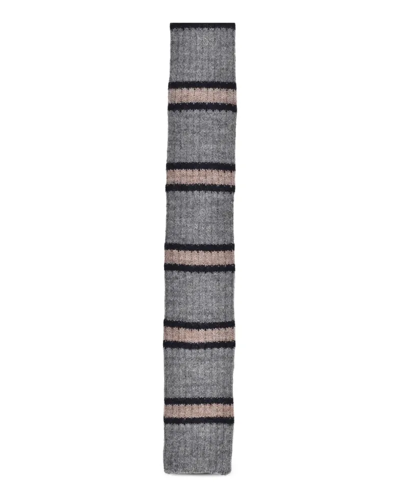 Brunello Cucinelli striped knitted tie - Grau Grau