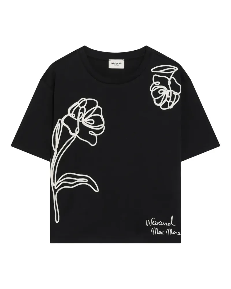 Max Mara T-Shirt mit kastigem Schnitt - Schwarz Schwarz