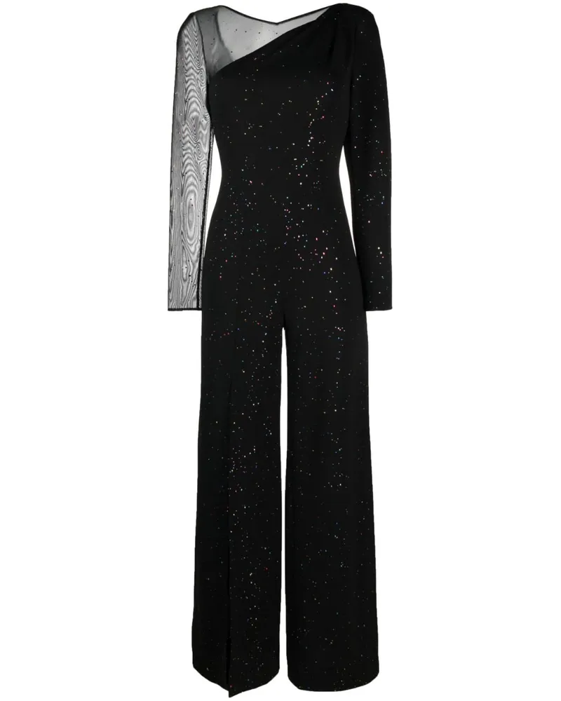 Talbot Runhof Weiter Jumpsuit mit Pailletten Schwarz