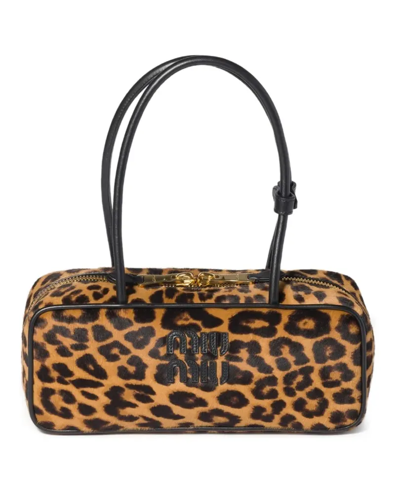 Miu Miu Beau Tote Bag mit Animal-Print - Braun Braun