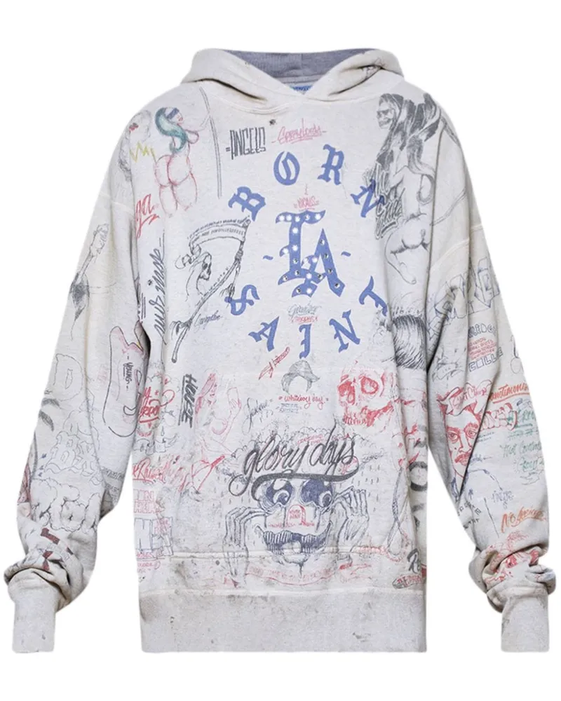 SAINT MXXXXXX LA Hoodie - Weiß Weiß
