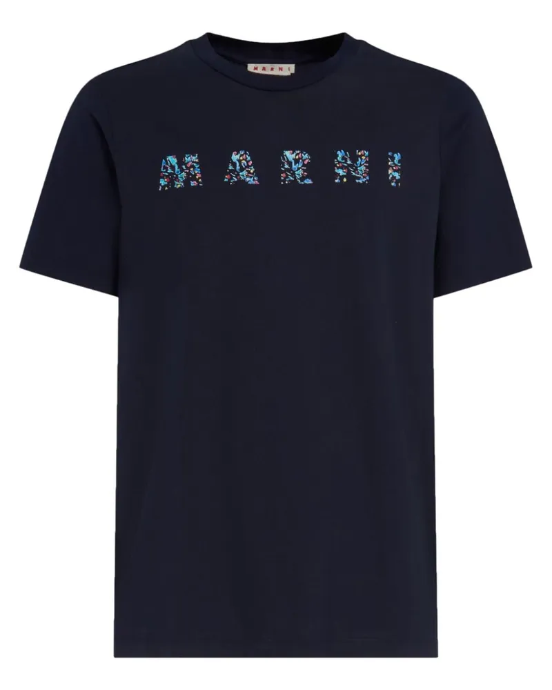 Marni T-Shirt mit Logo-Print - Blau Blau