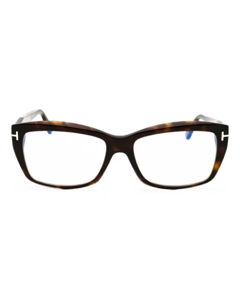 Tom Ford tortoiseshell-effect rectangle-frame glasses - Braun Braun