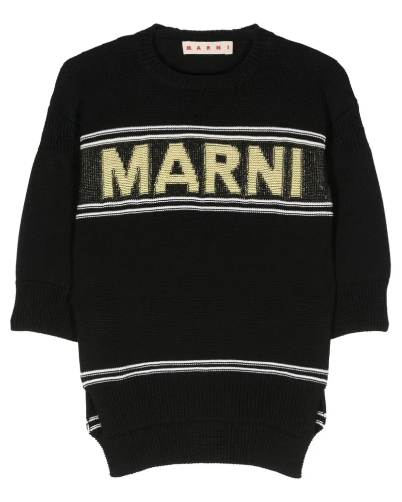 Marni Pullover mit Intarsien-Logo - Schwarz Schwarz