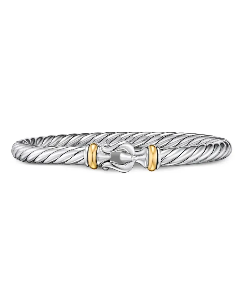 David Yurman 14kt Cable Flex® Buckle Gelbgoldarmband mit Sterlingsilber Silber