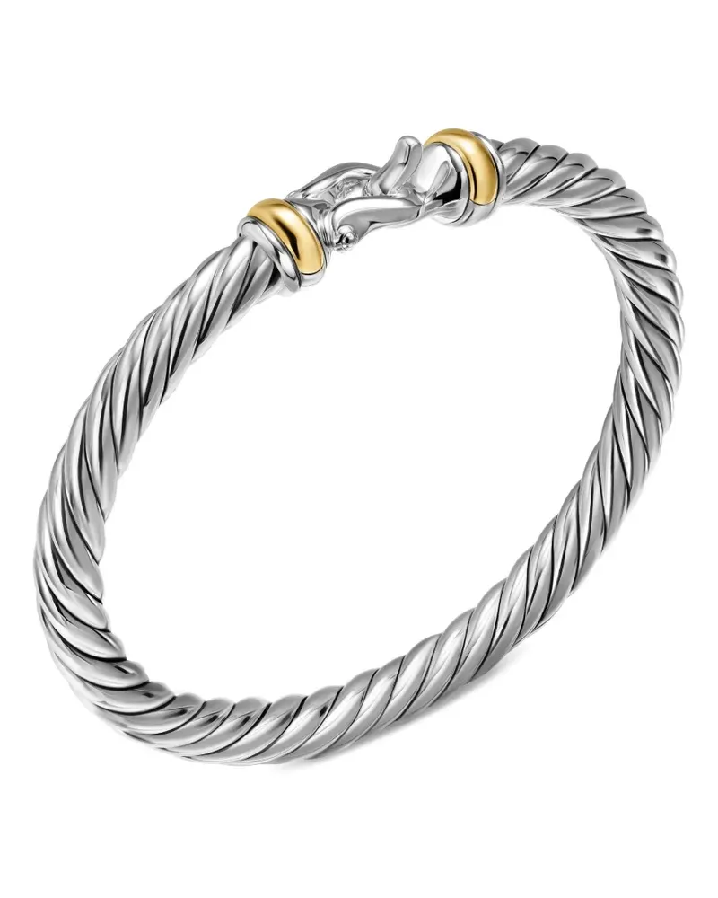 David Yurman sterling silver and 14K yellow gold Cable Flex® Buckle bracelet - Silber Silber