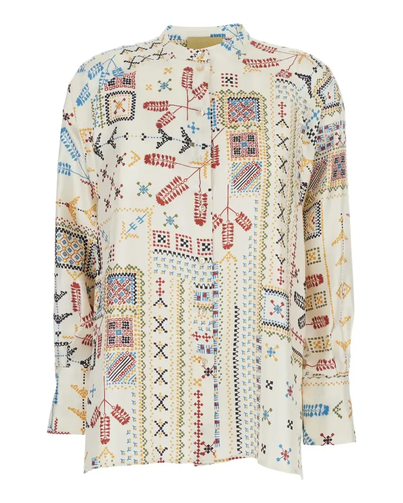 Momoni buttoned geometric-print shirt - Nude Nude