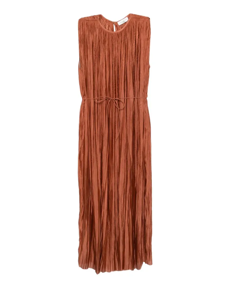 Roberto Collina belted pleated maxi dress - Orange Orange