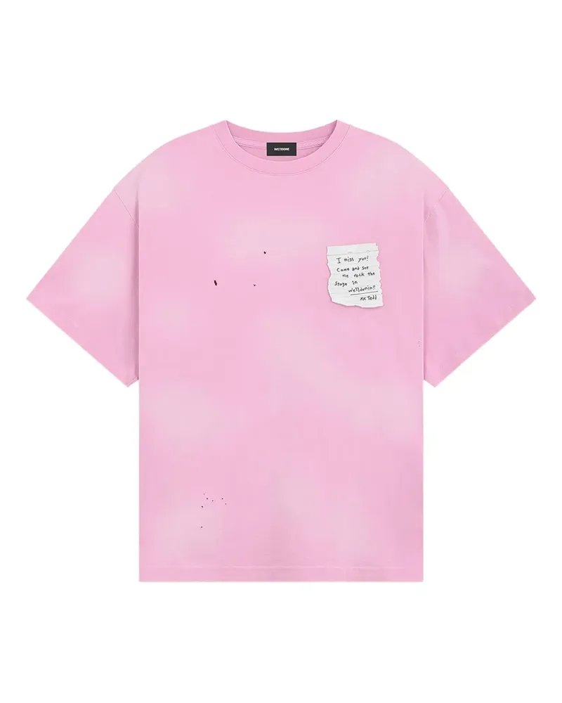 WE 11 DONE T-Shirt mit Notenmotiv - Rosa Rosa